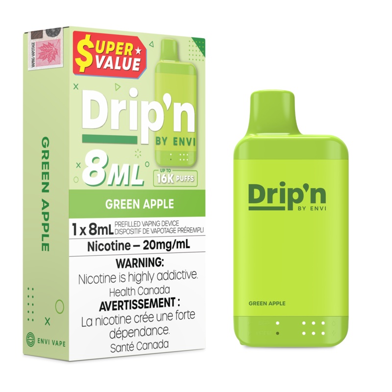 Drip’n 8ML – Green Apple [MB]|20 mg|8 mL