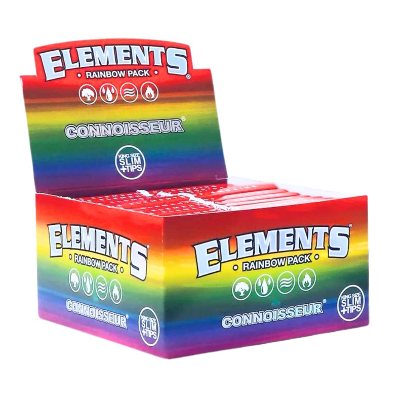 Elements – Rainbow King Size Slim Connoisseur Papers + Tips