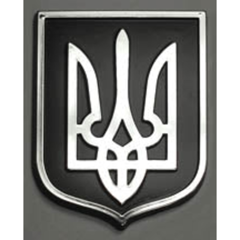 Black/Chrome Tryzub Shield Decal