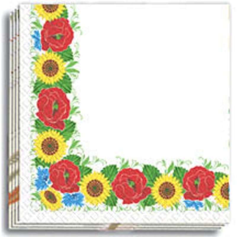 Poppy-Sunflower Frame 13×13 in Dinner Napkins (50)
