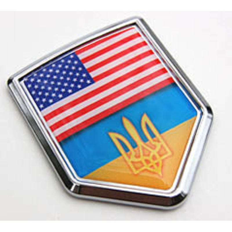 Ukraine/USA Chrome Decal|ca|us|intl