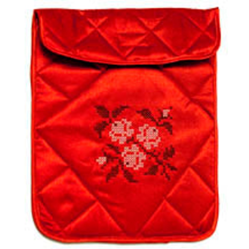 Notebook Flap Pouch – Red  Black & White Floral Design