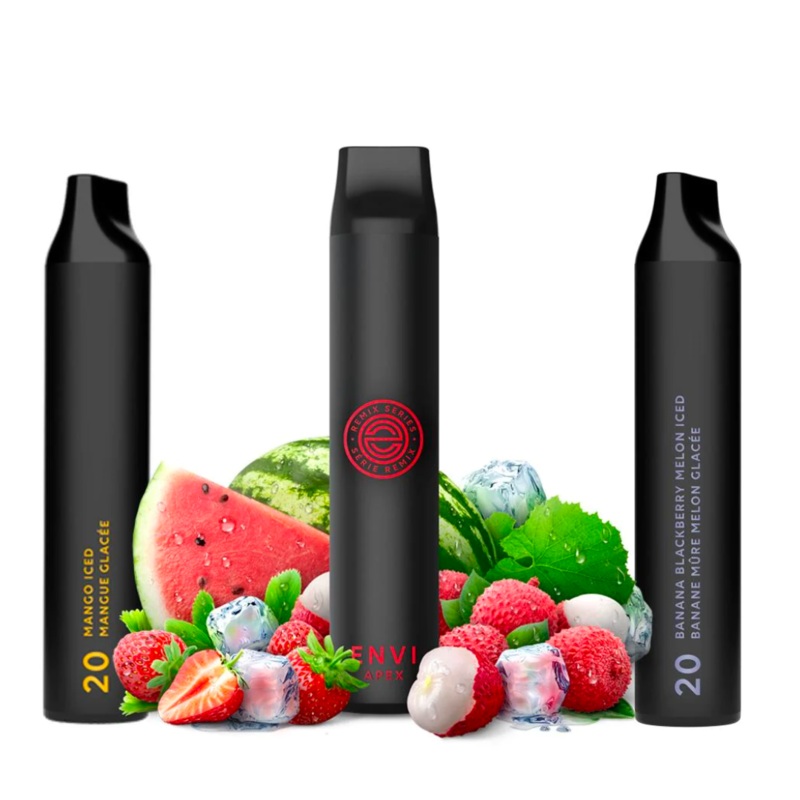 Envi Apex Disposable Vape|Banana Ice|Banana Blackberry Melon Iced|Blue Razz|Burst|Grape|Green Apple|Intense Mint|Lychee Watermelon Strawberry Iced|Mango Iced|Mango Peach Watermelon|Mixed Berries|Orange Grape Apple Iced