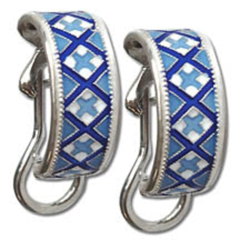 Small Crescent Earrings – Blue