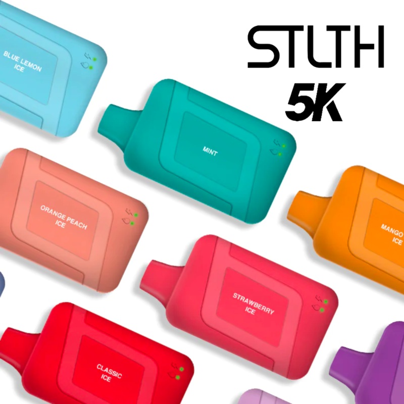 STLTH 5K Disposable Vaporizer|Apple Kiwi Melon Ice|Blue Lemon ice|Blueberry Raspberry|Grape Ice|Green Apple Ice|Hype Ice|Ice Mint|Mango Aloe Ice|Mint|Orange Peach Ice|Quad Berry Ice|Raspberry Ice|Strawberry Ice|Strawnana Ice|Tobacco