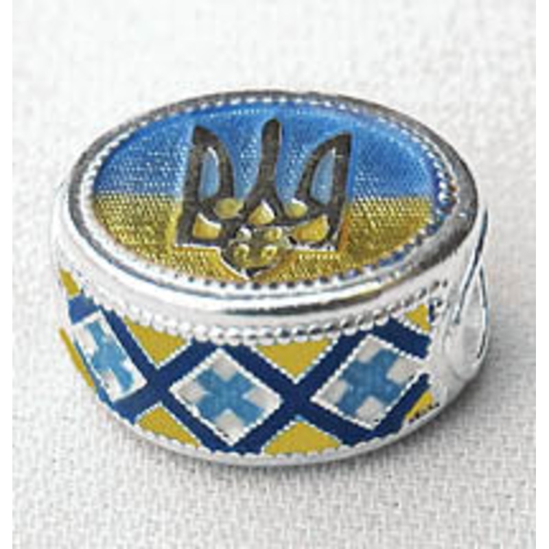 Tryzub on Flag Charm Bead on Flag Design