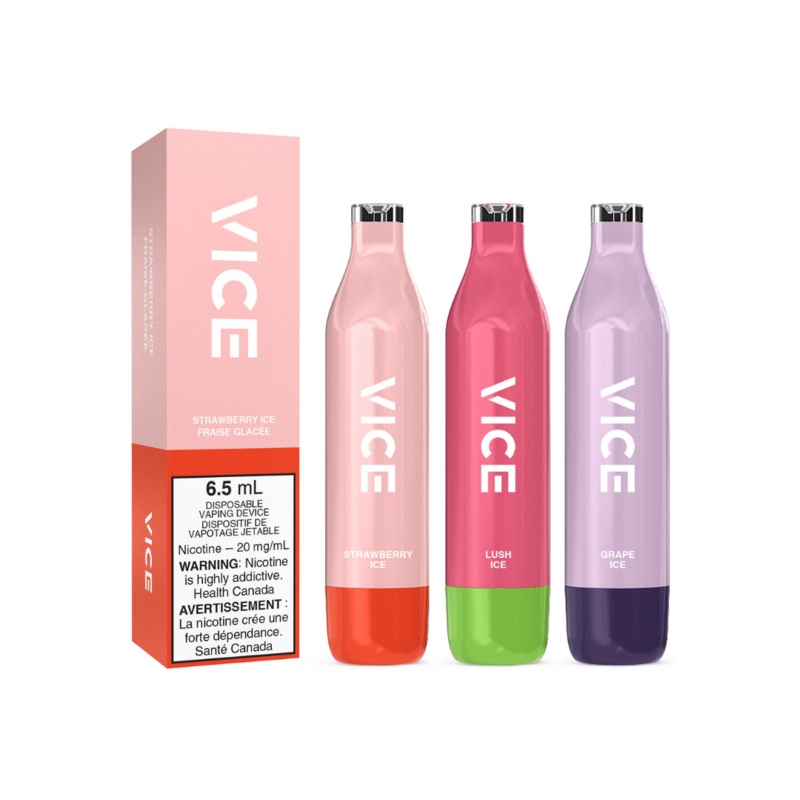 VICE 2500 Disposable Vape|Banana Ice|Blue Razz Melon Ice|Classic Ice|Grape Ice|Green Apple Ice|Lush Ice|Mint|Peach Ice|Prism Ice|Strawberry Ice|Tobacco|Tropical Blast Ice