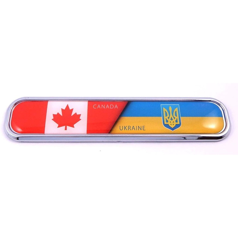 Canada/Ukraine Car Chrome Emblem 3D auto Decal Sticker for car Bike Boat 5.3
