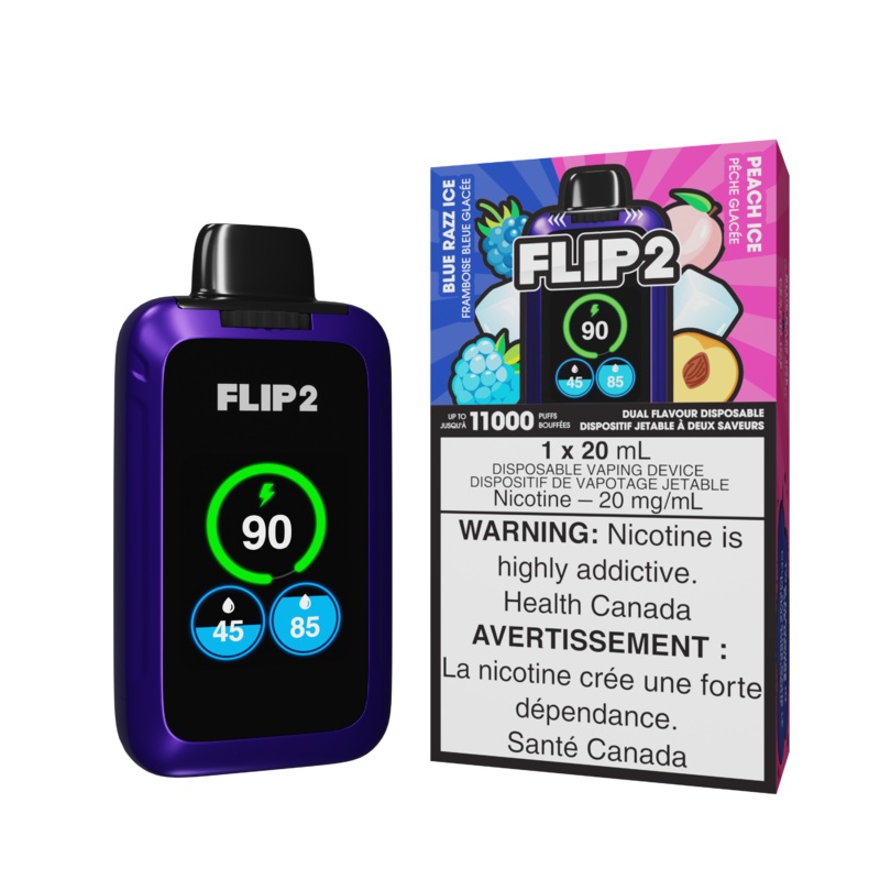 Flip 2 Disposable Vape|Blue Razz Ice & Peach Ice|Cherry Lemon Ice & Punch Ice|Classic Ice & Dry Ice|Coconut Berry Ice & Orange Banana Ice|Peppermint & Spearmint|White Grape Ice & Grape Melon Ice