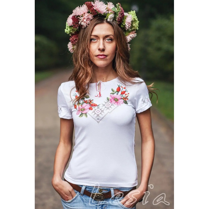 Ladies Shypshyna-Rosehips embroidered shirt – embroidered sleeve