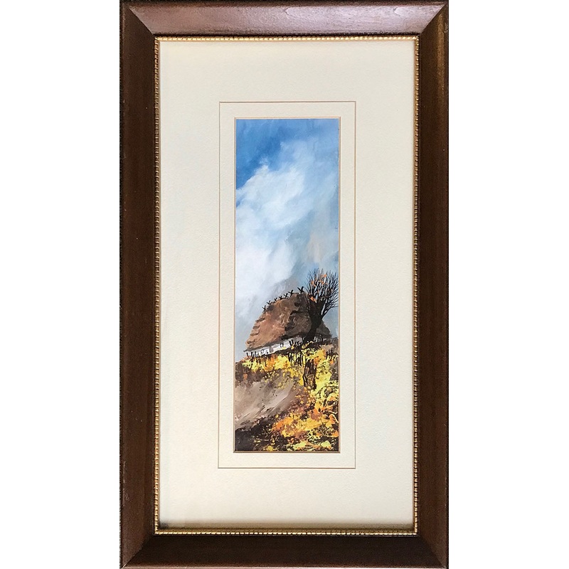 Village house – Original Art  10.5 x 17.5 in.  framed
