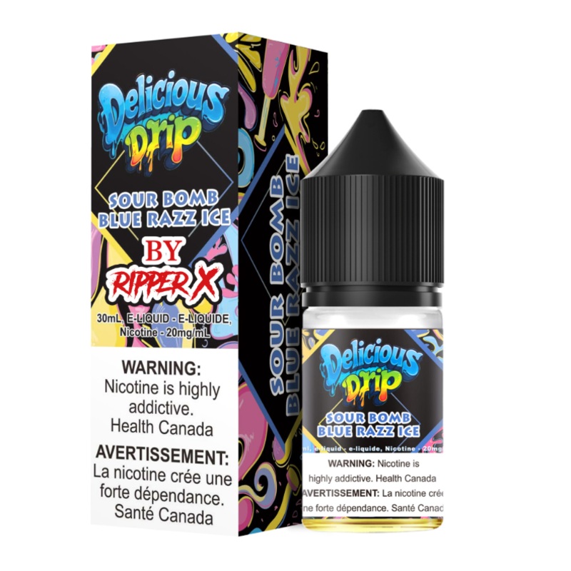Delicious Drips Sour Bomb Blue Razz Ice Salt