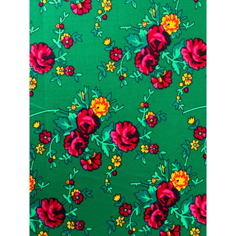 Green Floral Fabric 1/2 yard|ca|us|intl