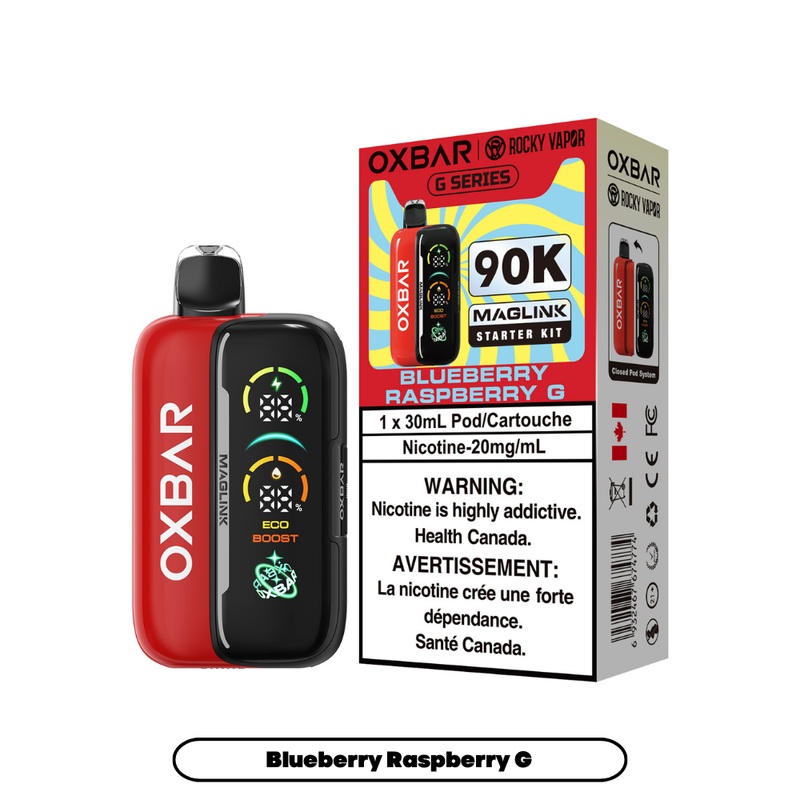 Oxbar Maglink Starter Kit|Blueberry Raspberry G|Blueberry Raspberry Lemon|Blueberry Raspberry Peach|Cherry Classic|Cherry Lime G|D.R.P.|G|Grape|Green Apple G|Kiwi Lemon|Lychee Hibiscus|M.D.W.|Mango|Mint|Orange|Peach Pineapple|Raspberry Watermelon|Strawber