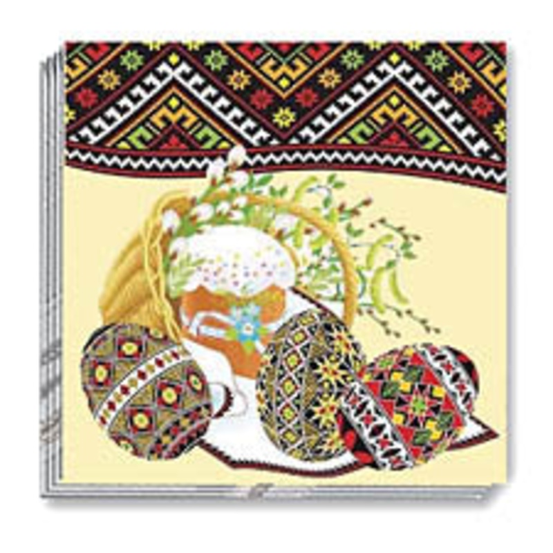Easter Basket and Embroidery design napkins 13×13 in.