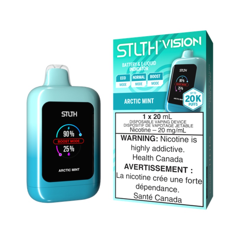 STLTH Vision 20K Disposable|Arctic Mint|Banana Ice|Blackberry Ice|Blood Orange Ice|Blue Razz Lemon Ice|Cherry Grape Ice|Citrus Burst Ice|Flavourless|Green Apple Ice|Hawaiian Mist Ice|Ice Mint|Juicy Peach Ice|Peach Blue Razz Ice|Quad Berry|Rich Tobacco|Wat
