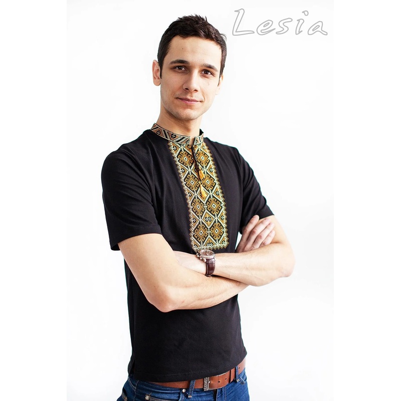 Men’s embroidered Haydamatska shirt Brown