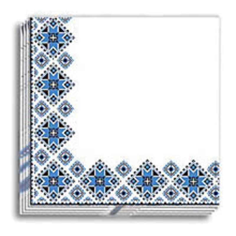 Blue Vyshyvanka Cocktail Napkins 9.5×9.5 in