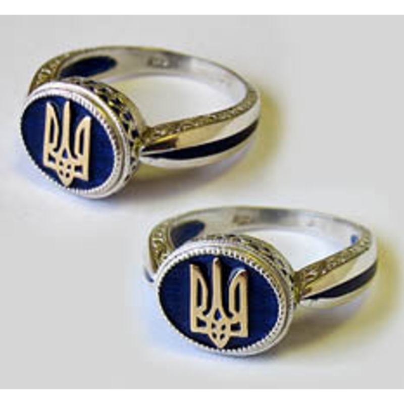 Kniahynia 14K gold ring with 14k tryzub