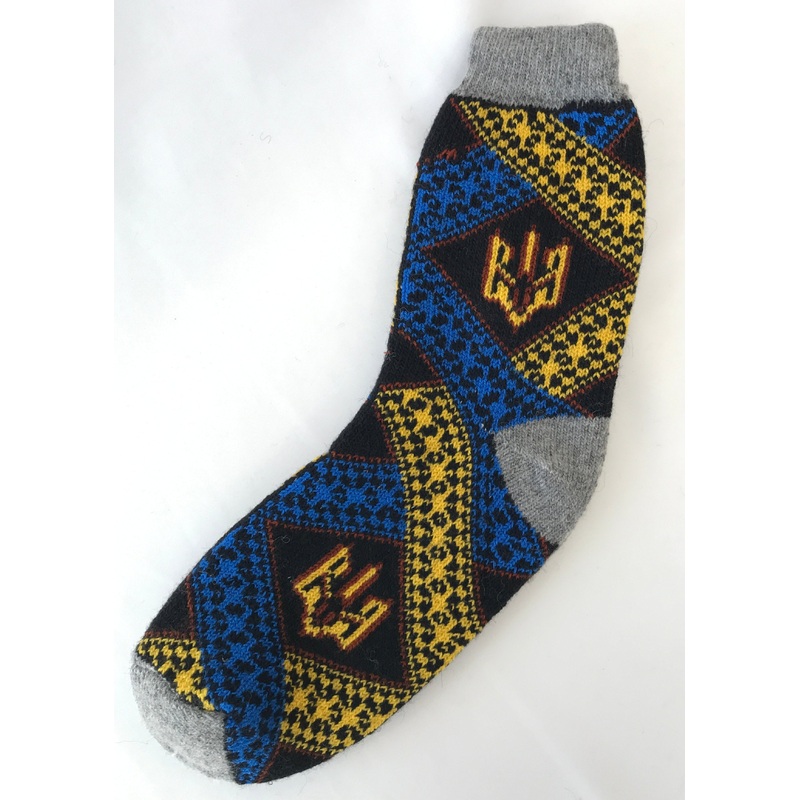 Men’s wool trident socks with embroidery design