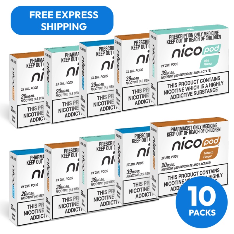 NICOPOD 10 PACK PRE-FILLED PODS  (20 PODS IN TOTAL)