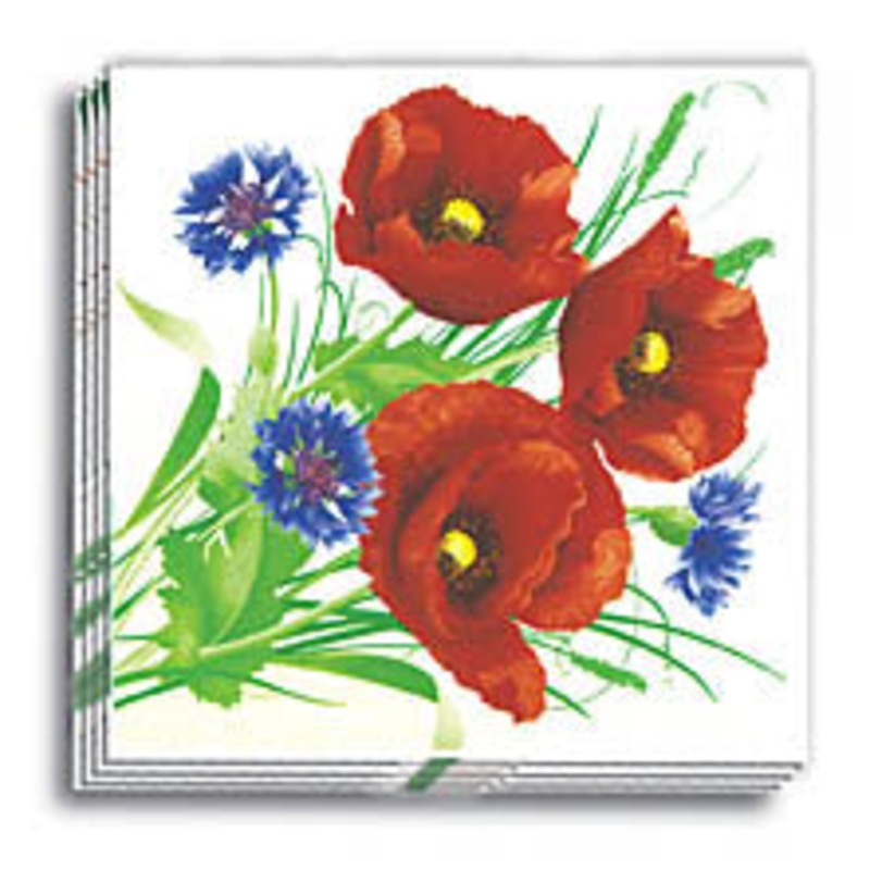 Poppies and Cornflower Dinner Napkins 13×13 in.