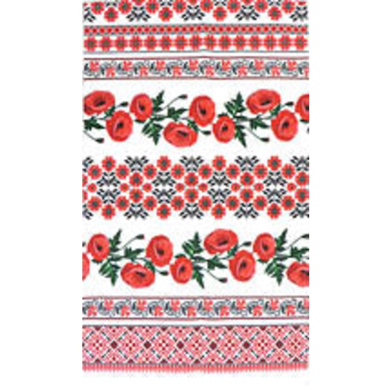 Poppy Bands Embroidery Kitchen Towel