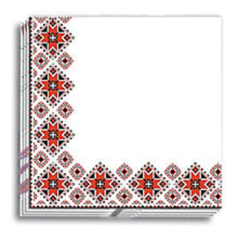 Red Vyshyvanka Cocktail Napkins 9.5×9.5 in.