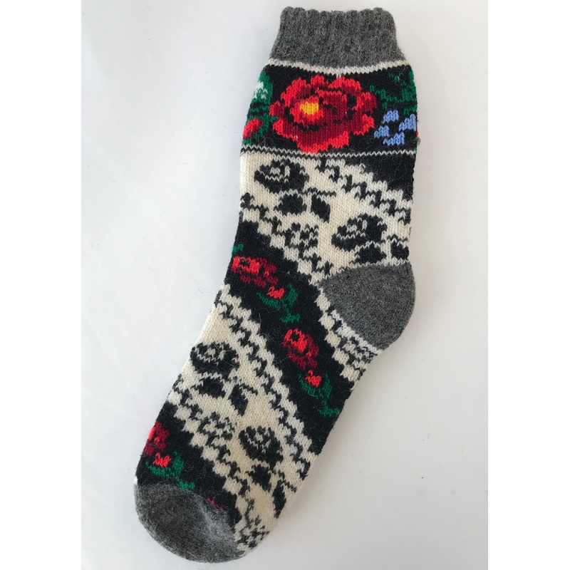 Roses Floral Ladies Wool Socks