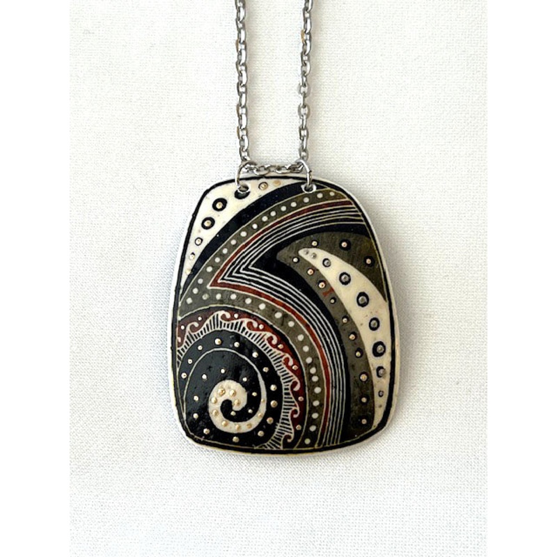 TRYPILLIAN WAVES Ostrich Eggshell PENDANT