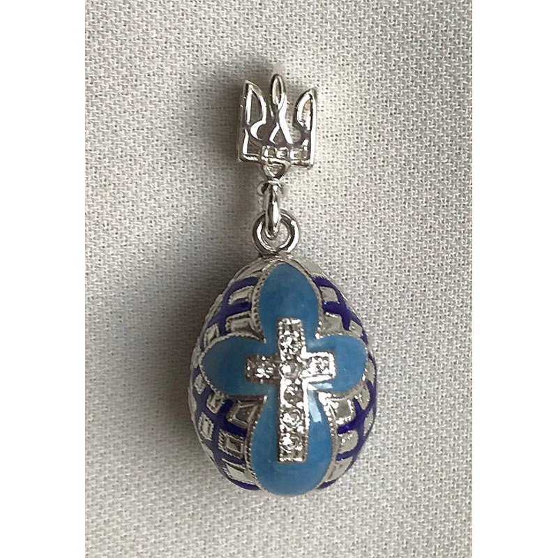 Tryzub and Cross/Petal Egg Pendant