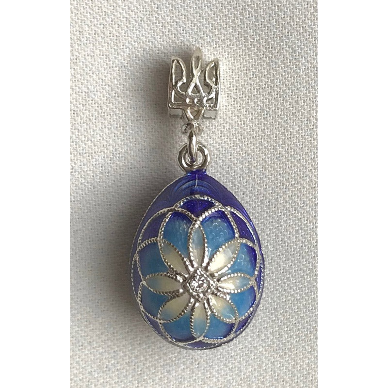 Tryzub and Snowflake Egg Pendant