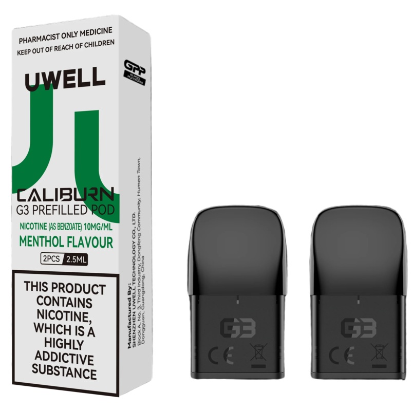 UWELL CALIBURN G3 PRE-FILLED POD MENTHOL (2 X 2.5ML)