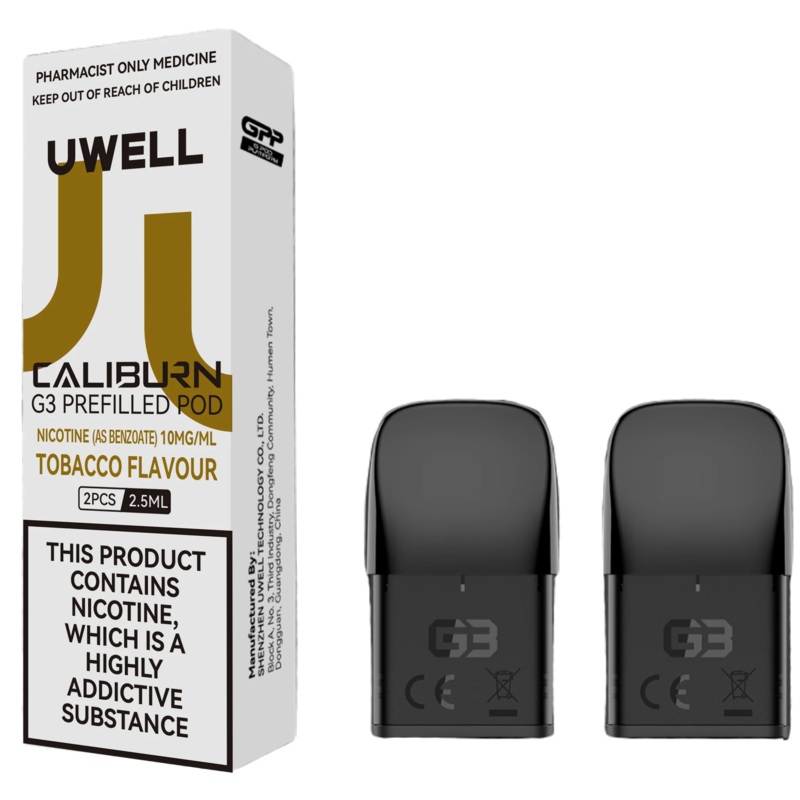 UWELL CALIBURN G3 PRE-FILLED POD TOBACCO (2 X 2.5ML)