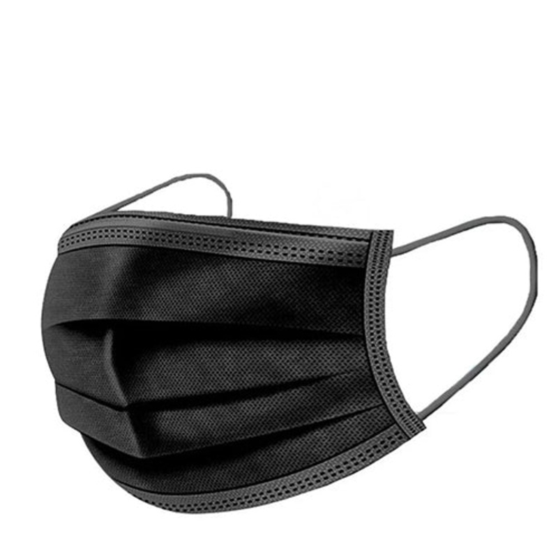 Disposable 3-Ply Non-Woven Face Masks – Black