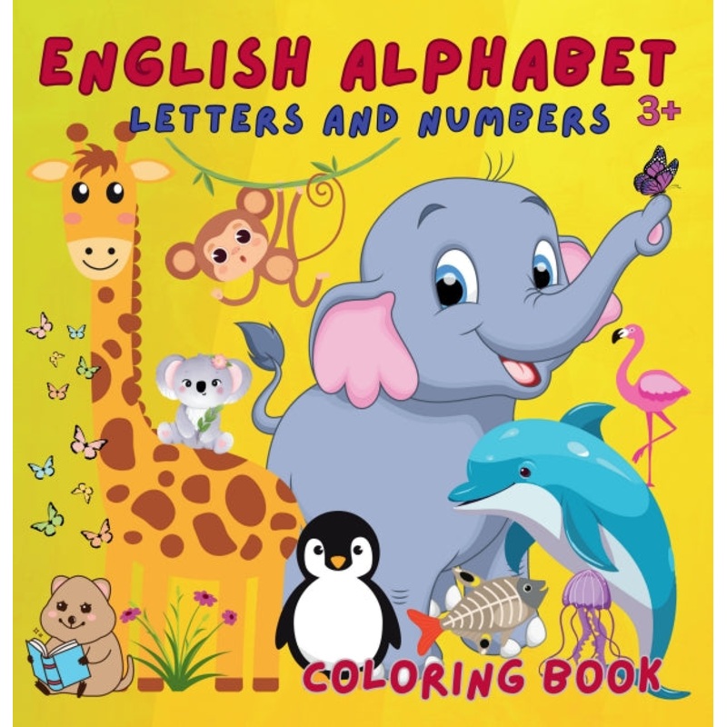 English Alphabet. Letters and numbers 3+