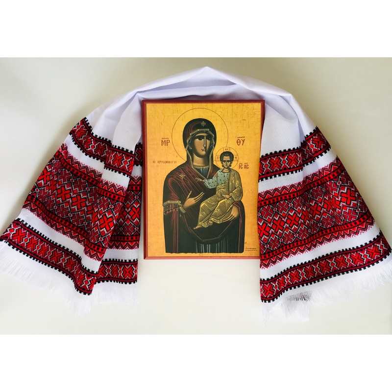 Red/Black Woven rushnyk – 28 in.