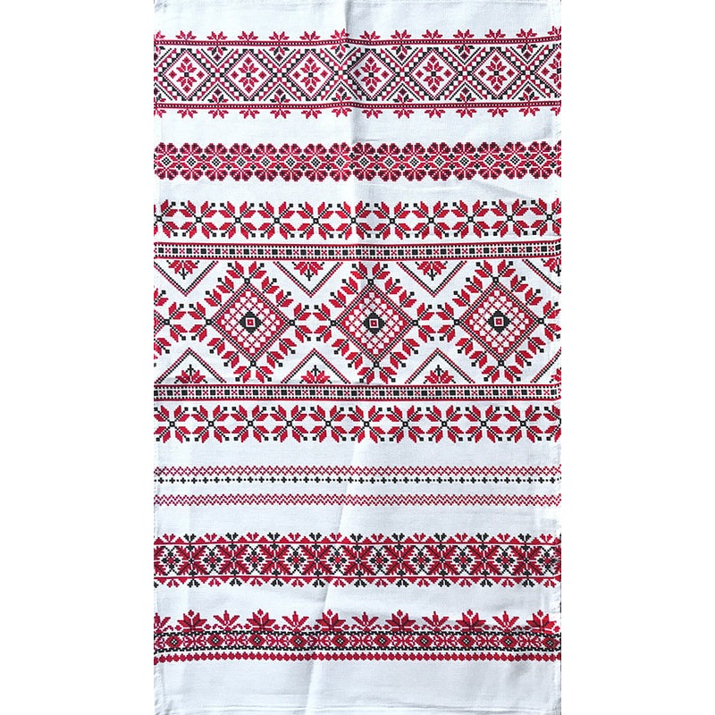 Red Geometric Design Kitchen Towel