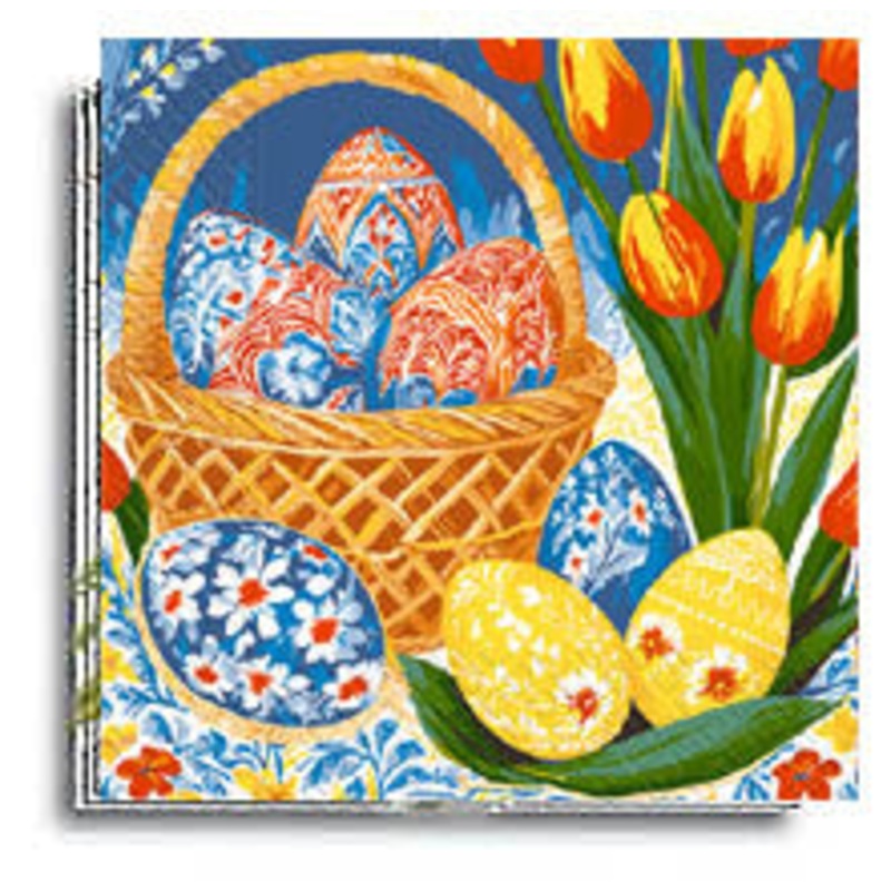 Pysanky and Tulpis Easter Napkins 13×13