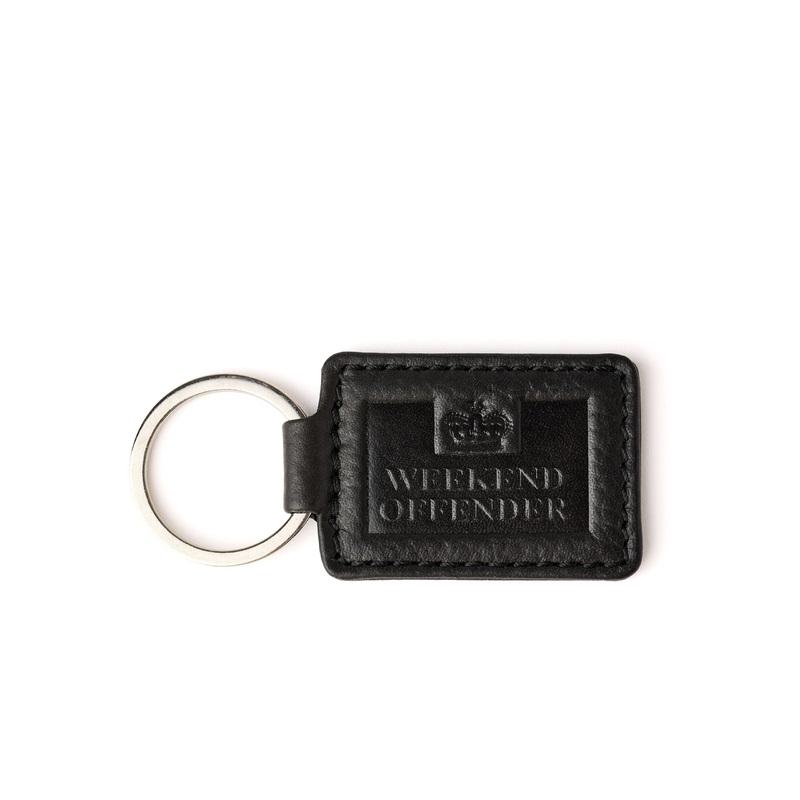 Full-Grain Leather Key Fob|One Size|Black