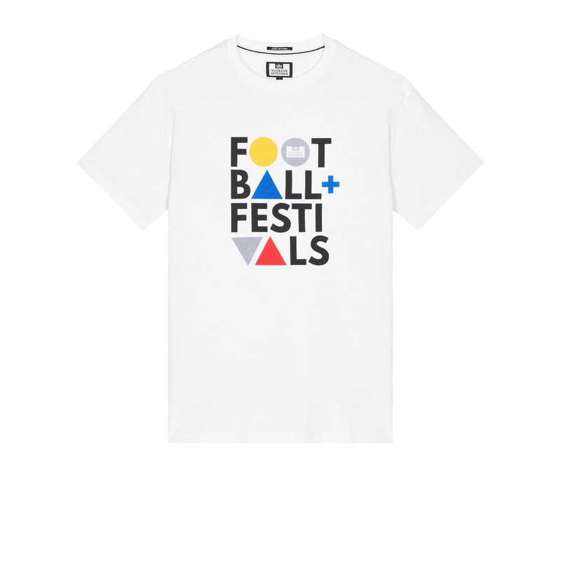 Plus Size – Football + Festivals Graphic T-Shirt White