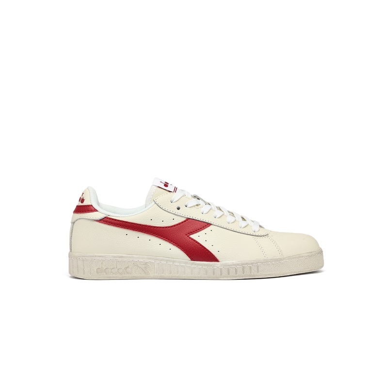 Diadora Game L Low Waxed Trainers White/Red Pepper
