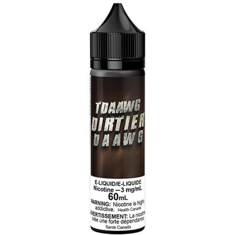 Dirtier Daawg by T Daawg Labs|Alberta|Manitoba|Ontario|Federal (BC SK NL NS)|60mL|100mL|Nicotine-free|3mg/mL|6mg/mL|12mg/mL
