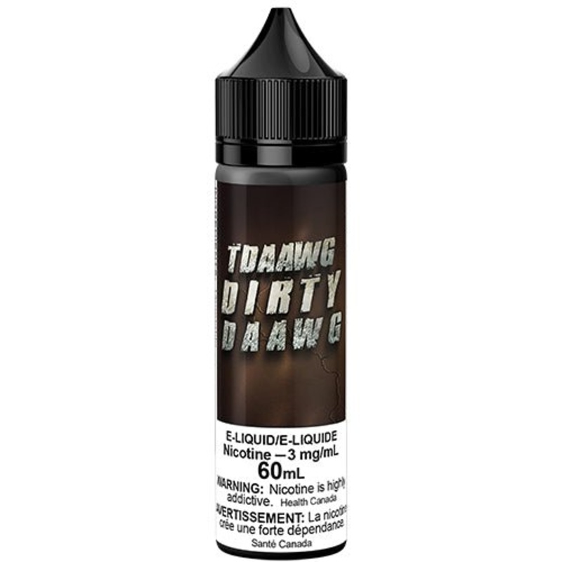 Dirty Daawg by T Daawg Labs|Alberta|Manitoba|Ontario|Federal (BC SK NL NS)|60mL|100mL|Nicotine-free|3mg/mL|6mg/mL|12mg/mL