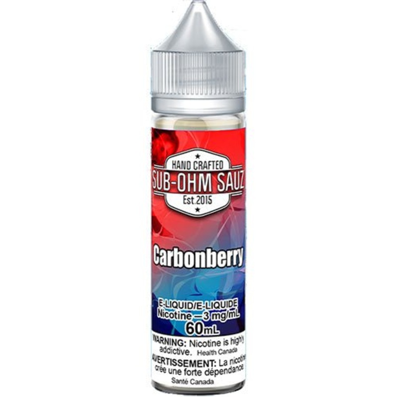 Carbonberry by Sub Ohm Sauz|Alberta|Manitoba|Ontario|Federal (BC SK NL NS)|60mL|100mL|Nicotine-free|3mg/mL|6mg/mL|12mg/mL