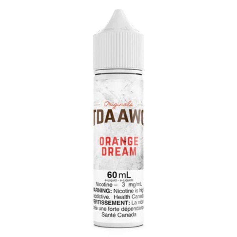 Orange Dream by T Daawg Labs|Alberta|Manitoba|Ontario|Federal (BC SK NL NS)|60mL|100mL|Nicotine-free|3mg/mL|6mg/mL|12mg/mL