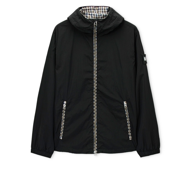 Campania Check Windbreaker Jacket Black