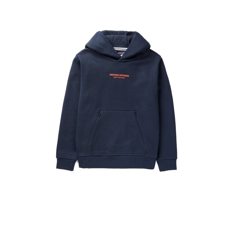 Kids Cobain Hoodie Navy/Sunset Orange