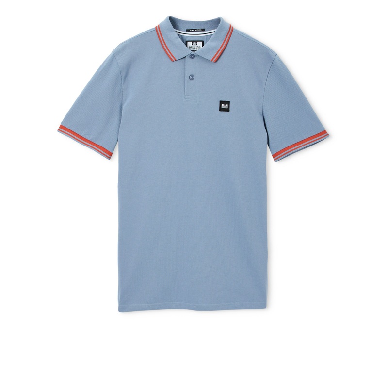 Plus Size – Levanto Polo Shirt Blue Shadow/Sunset Orange