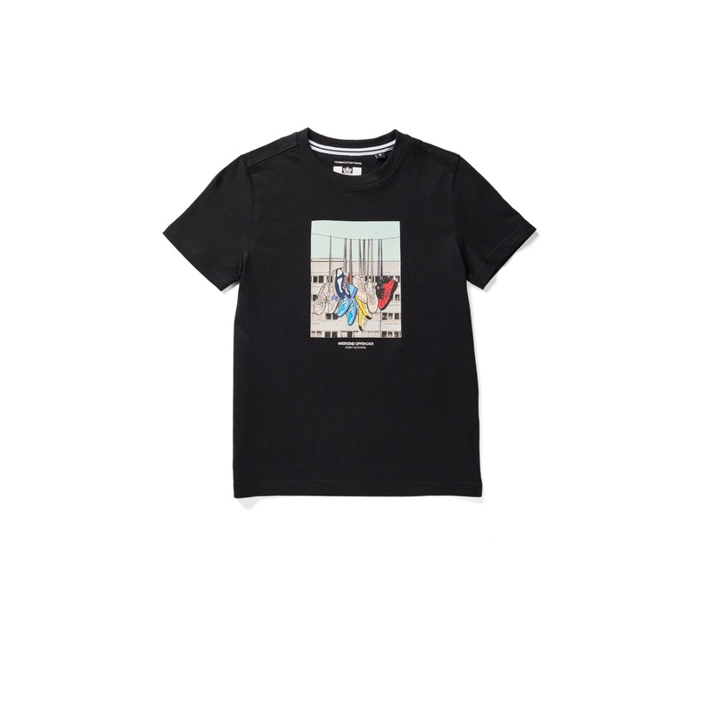 Kids Battle Lines Graphic T-Shirt Black